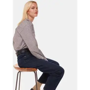 Whistles Dark Denim Stretch Barrel Leg Jean